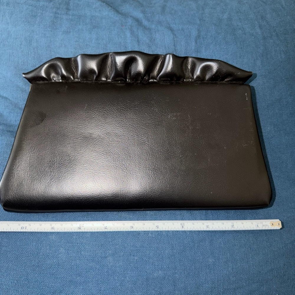 VTG Black Faux Leather Clutch